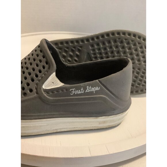 First Steps by Stepping Stones Slip On Garden Clogs Shoes Toddler 6 Gray White - Picture 7 of 7